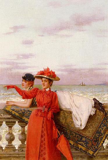 Vittorio Matteo Corcos Looking Out To Sea Norge oil painting art
